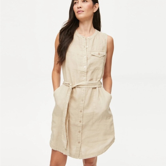 Michael Stars Dresses & Skirts - Michael Stars Button-Down Brady Dress in Natural Beige Size Small